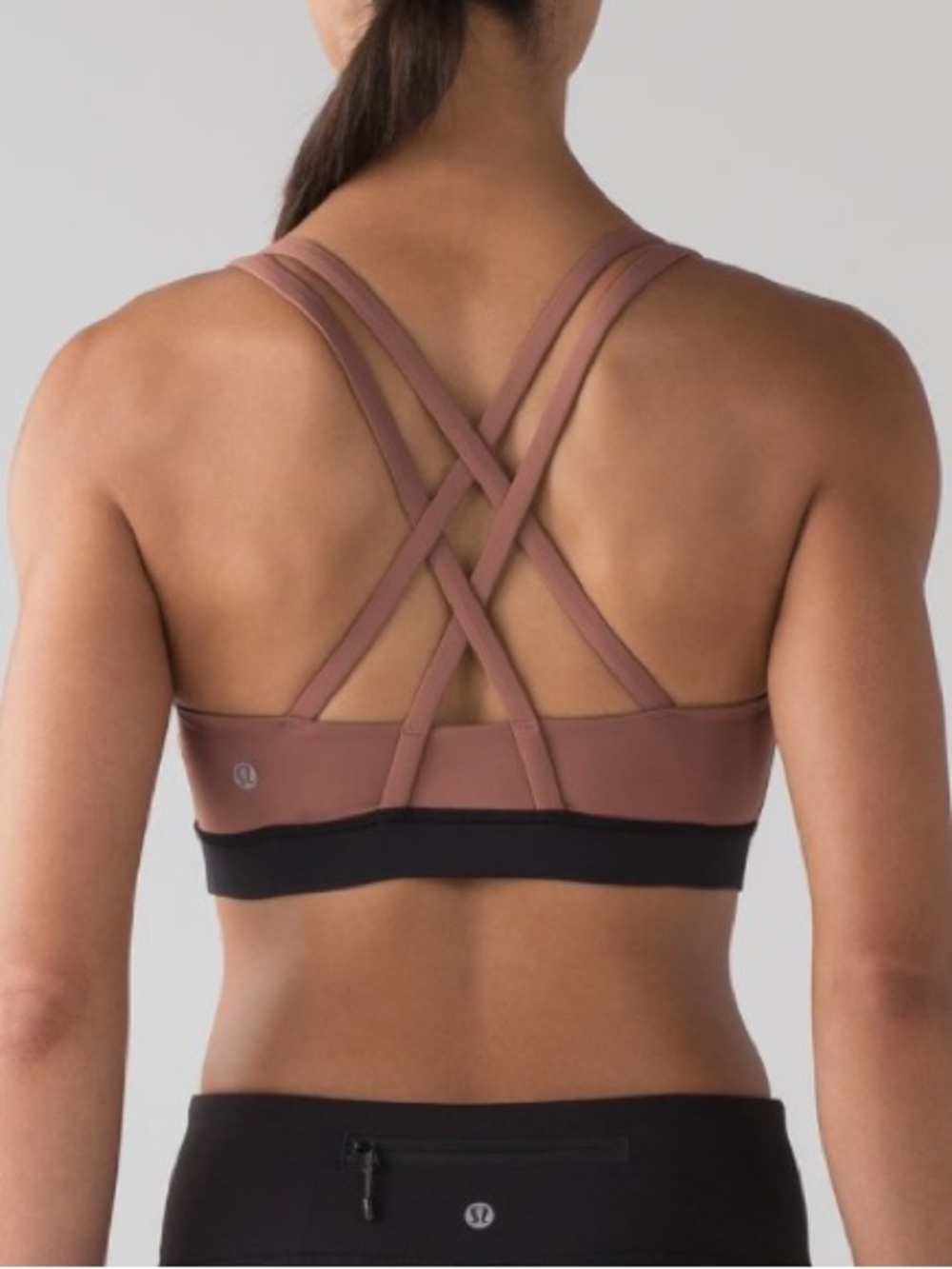 Lululemon Energy Bra Henna Tan Black 6